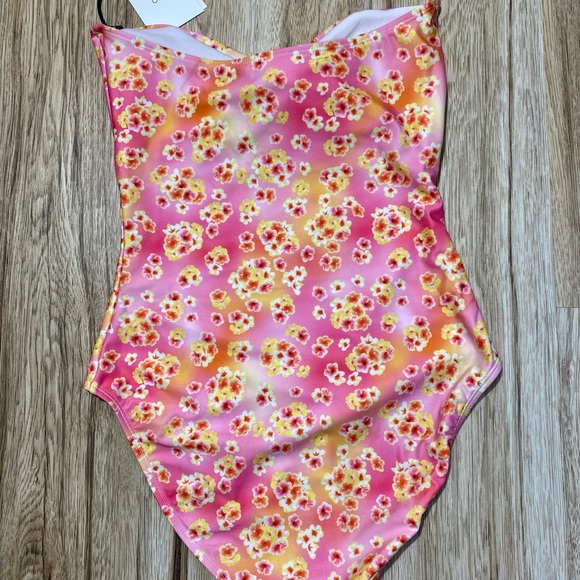 Onia Marie Floral One-Piece Bandeau Swimsuit - Picture 2 of 3